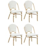 Chaise d'extérieur en rotin et résine (Lot de 4)