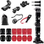 Support Gopro Casque Moto Support de Fixation, Kit de Fixation Gopro Casque, Accessoire Gopro Support de Casque, Support de Caméra d'action de Moto Compatible Gopro et Autres Action-Cams