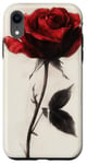 Coque pour iPhone XR Rose Minimalisme Minimalisme Pétales Rose Art Floral