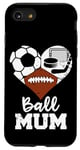 iPhone SE (2020) / 7 / 8 Ball Mum Funny Soccer Football Hockey Mum Heart Case