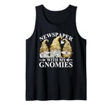 Newspaper With My Gnomies For Journalist With Cute Gnome Tank Top