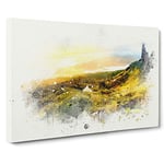 Old Man of Storr in the Isle of Skye in Abstract Canvas Print for Living Room Bedroom Home Office Décor, Wall Art Picture Ready to Hang, 30 x 20 Inch (76 x 50 cm)