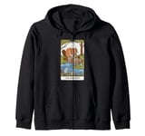 Fun Tarot Card The Builder Beaver Building Spiritual Reader Zip Hoodie