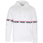 Moschino Mens Branded Taped Chest White Hoodie material_cotton - Size X-Small