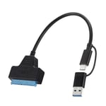 Ligne de conversion USB3.0 vers SATA 2.5 pouces pour disque dur solide ligne de disque dur mécanique USB vers SATA avec double tête USB/Type-C couleur facile à trouver