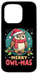 Coque pour iPhone 15 Pro Merry Owl Mas Funny Owl Christmas 2024