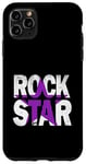 Coque pour iPhone 11 Pro Max Graphique violet rock star violet