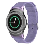 Samsung Gear S2 Kanvas kangas vaihdettava kellon ranneke metalli soljella - Violetti