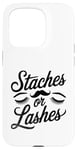 Coque pour iPhone 15 Pro Staches Or Lashes Genre Reveal Future Parent Dad Mom