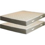 King Of Dreams - Lot de 2 Matelas 80x190 x 23 cm Spécifique pour Sommier Articulé avec contact latex densité 80 Kg/m3 - Tissu 100% Coton - Compatible