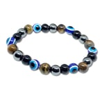 Protection Bracelet Evil Eye Hematite Obsidian Tigers Eye Gemstone Jewellery