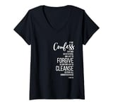 Womens 1 John 1:9 If We Confess Our Sins He Is Faithful And Just V-Neck T-Shirt