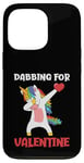 Coque pour iPhone 13 Pro Dabbing Unicorn Saint-Valentin Love