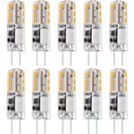 10x G4 LED-lampor 12V AC/DC Varmvitt 3000K 2W, dimbara