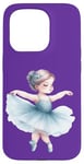 Coque pour iPhone 15 Pro Ballerine bleue mignonne pour fille