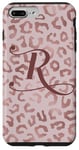 Coque pour iPhone 7 Plus/8 Plus Letter R Initial Leopard Rose Pink Cheetah Monogram