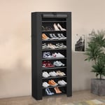 Armoire étagères à chaussures 10 couches avec housse 27 paires de chaussures Rangement Pratique en toile avec zip noir 6030160cm