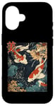 Coque pour iPhone 16 Beauté Koi Fish Pond Japan Zen Garden Vintage Art Lovers