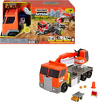 Matchbox Coffret Action Drivers Excavatrice Transformable, Grand Camion-Benne Échelle 1/64 À Compartiments Pratiques, 4 Accessoires De Chantier, Jouet Enfant, A Partir De 3 Ans, HPD64