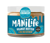 ManiLife Peanut Butter Original Roast Crunchy - All Natural, No Palm Oil, No Added Sugar, Vegan, Single Origin 275g (Pack of 1)