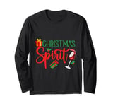 Wine Tasting Christmas Friends Party Funny Christmas Spirit Long Sleeve T-Shirt