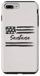 Coque pour iPhone 7 Plus/8 Plus Santana – Nom personnalisé, étoiles et rayures, drapeau des États-Unis