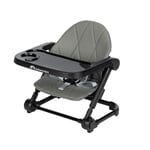 Bebeconfort Moly, Rehausseur Chaise Bébé, 6 mois-3 ans, 9-15 kg, Pliage Compact, 3 Hauteurs, Rehausseur Enfant, Rehausseur de table bébé, Chaise Repas Bébé avec 3 Positions de Plateau, Tinted Grey