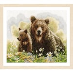 Vervaco Point De Croix Compté Kit Tableau Complet Set DES OURS DANS LES BOIS De Broderie Loisir Créatif Maison Decoration Cadeau DIY ca. 45 x 34 cm Counted Cross Stitch Embroidery