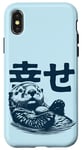 Coque pour iPhone X/XS Kanji 'Bonheur' Loutre de Mer avec son Caillou préféré