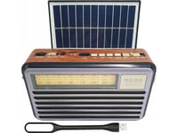 Radio Vega Liwa Retro Bærbar Radio Med Solarpanel, Fm, Bluetooth, Usb, Sd, Aux, Usb Lampe, Lx521bts>