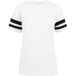 Build Your Brand Ladies Mesh Stripe Tee T-Shirt Femme, Blanc/Noir, XS