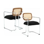 Wahson Office Chairs - Chaises de Salle à Manger Moderne Lot de 2 Chaise de Cuisine Pied Métal Chaise de Cuisine avec Dossier Osier, Fausse Fourrure,