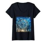 Womens Leonardo Da Vinci Man V-Neck T-Shirt