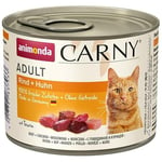 Nourriture pour chat GranCarno Adult d’animonda, nourriture humide pour chat adulte, bœuf + poulet, 6 x 200 g