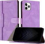 Étui Pour Iphone 11 Pro (5,8 Pouce), Housse En Cuir Pu Avec [Protection Antichoc Tpu] [Fonction Support] [Porte-Cartes ] Antichoc Magnétique Coque Pour Iphone 11 Pro - Violet