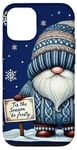 Coque pour iPhone 12/12 Pro Blue Snowflake Pattern For Women And Men Funny Winter Gnome