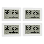 Lot De 4 Thermomètres Numériques D'Intérieur-Mini Thermomètres Hygromètres-Hygromètre-Thermomètre D'Intérieur Avec Indicateur Smiley-Température Et Hygromètre-Pour Chambre De Bébé, Salon,