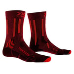 X-SOCKS Trek X Cotton Chaussette Mixte Adulte, Rouge (Dark Ruby/Fire Red), S (Taille Fabricant : 35-38)