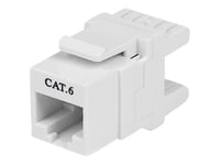 Startech.Com 180 Degree Cat 6 Keystone Jack - Rj45 Ethernet Cat6 Wall Jack White - 110 Type - Keystone Jack 180 Degree 110 Utp (C6key110swh) - Trapetsjack - Cat 6 - Rj-45 - Vit - För P/N: Wirc6cmpblu