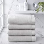 Welhome Madison Luxury Bath Towels | 4 Piece Set in Grey | Innovative Hygro-Cotton Technology | Super Absorbent | Quick Dry | Lightweight Shower Towels | Soft & Plush | Durable & Sustainable | Silver