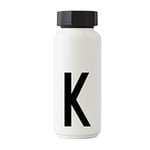 Design Letters Bouteille Isotherme| Gourde Isotherme 500ml Bouteille d'eau Isotherme sans BPA | Inox Reutilisable Chaud de 12 hrs Froid Jusqu’à 24 hrs | Gourde Sport pour Enfant, femme, Voyage - Blanc