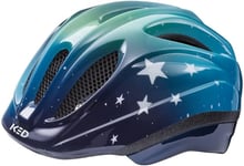 KED Meggy III Trend Casque de vélo Enfants Jeunes, Bleu étoilé Vert, 46-51 (S)