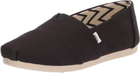 Toms Classic Black White Recycled Cotton Womens Espadrilles Slipons