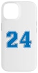 Coque pour iPhone 14 Numéro #24 Numéro Sport Bleu