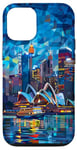 Coque pour iPhone 14 Pro Motif vitrail de Sydney Skyline