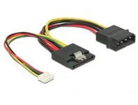 DELOCK – Cable Power SATA 15 pin receptacle > Molex 4 male + power female (85673)