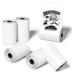 6 rullar Mini Pocket Printer Sticker Paper, 30 X 57 mm självhäftande thermal papper för Pocket Printer,(hs)