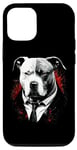 Coque pour iPhone 12/12 Pro Pitbull Dog Gangster en costume Funny Mob Boss sur le thème