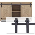 Jn.songs - Mini Rail Porte Coulissante, kit de Quincaillerie Suspendue pour Double Porte, Petite Armoire - 3.5FT/106.7cm