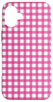 iPhone 16 Plus Pink Checkered Plaid Flannel Gingham Pattern Checker Rustic Case